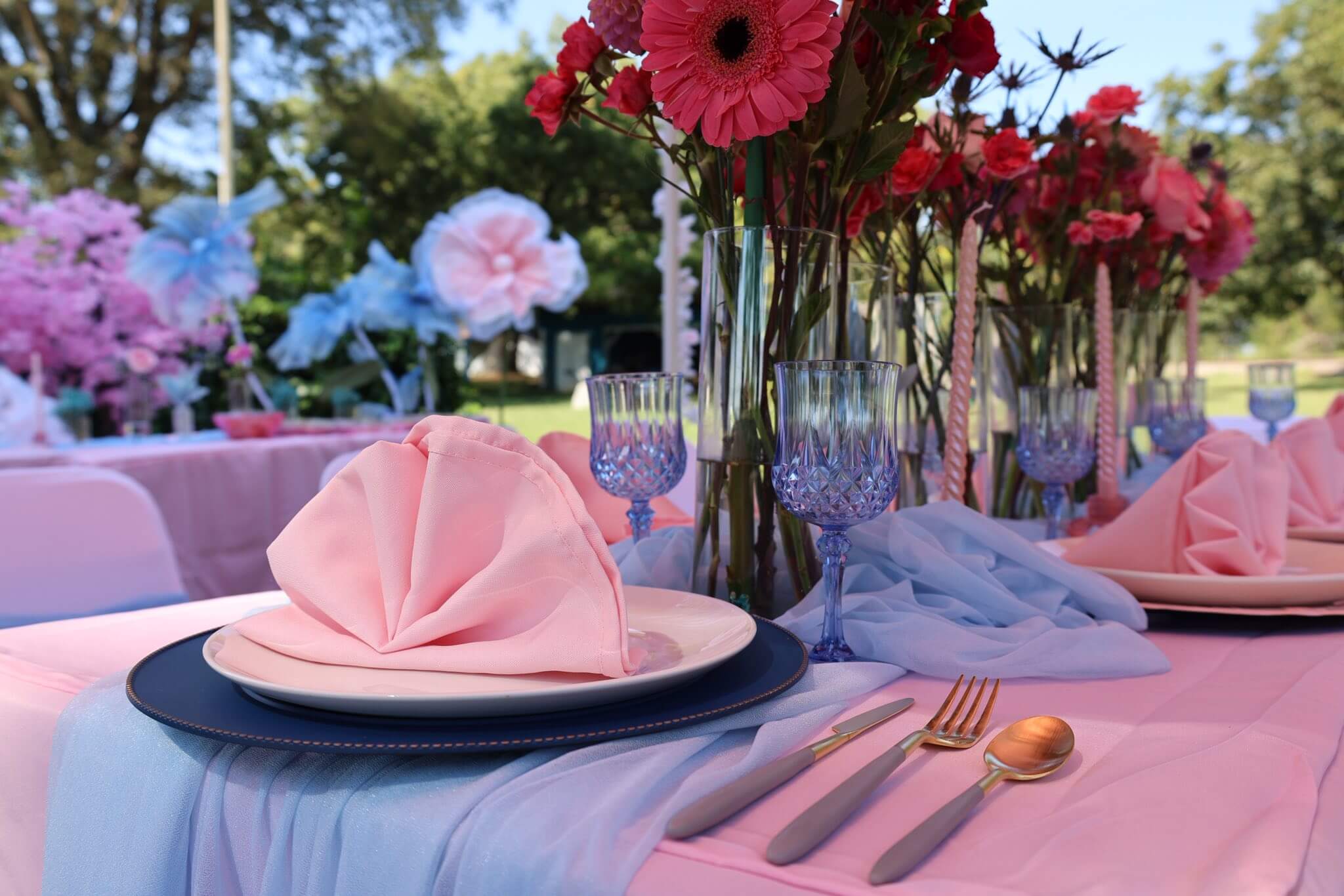 Pink floral decor